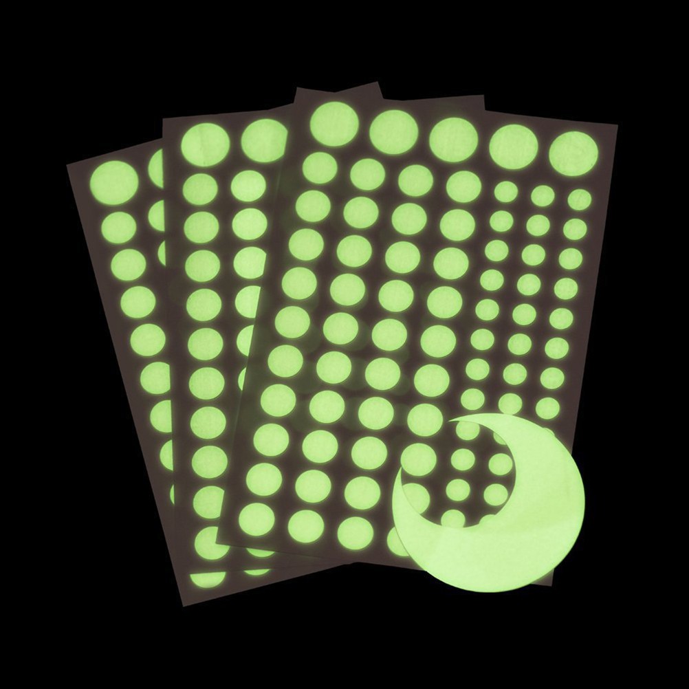 3 Pcs Circular Glow-in-the-dark Sticker Wall Decals Pvc Stickers