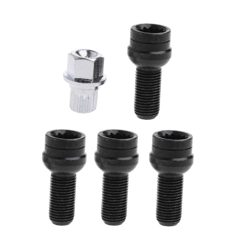 M14x1.5mm Anti-theft Steel Screw Bolt for Key Lock Lug Nut Set for Wheel