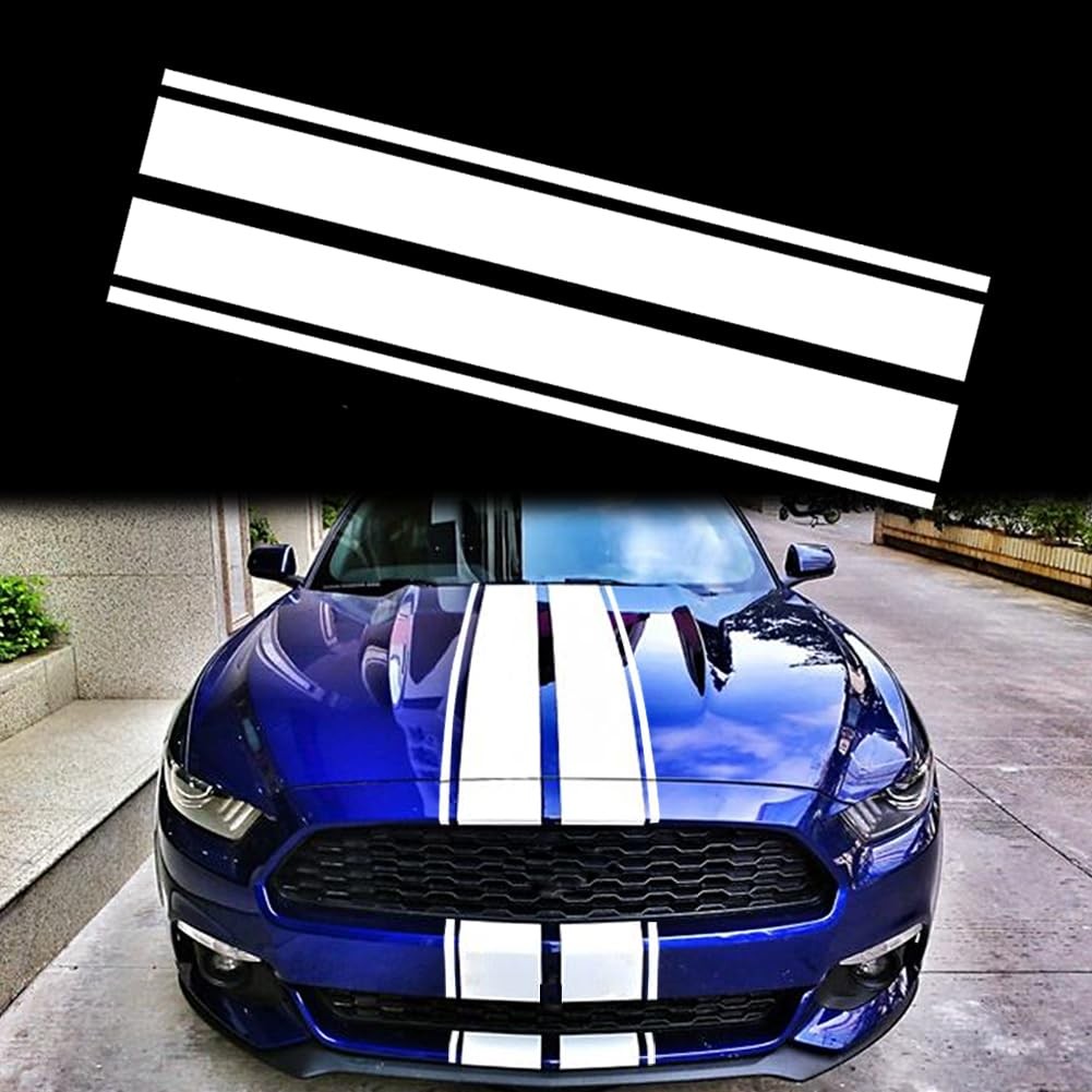 Car Hood Stripe Sticker Universal Auto Racing Stripes Body Side Decal Vinyl S…