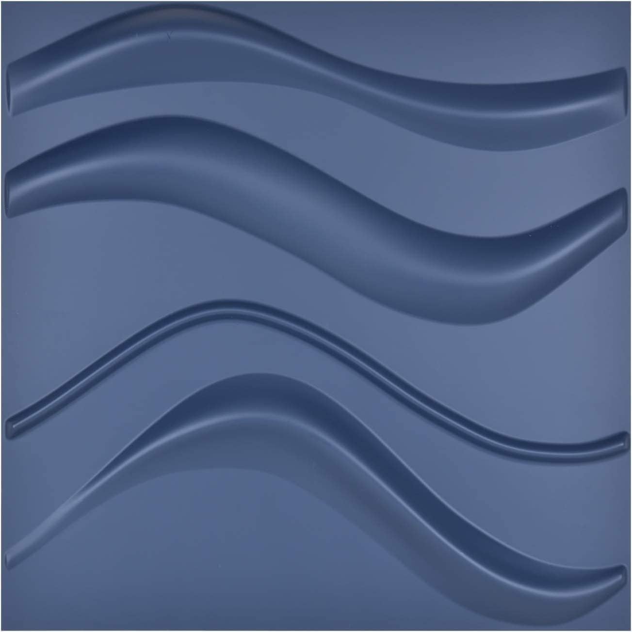 Navy Blue PVC Wall Panel 19.7×19.7in 12 Pack Easy DIY Waterproof Interior Decor