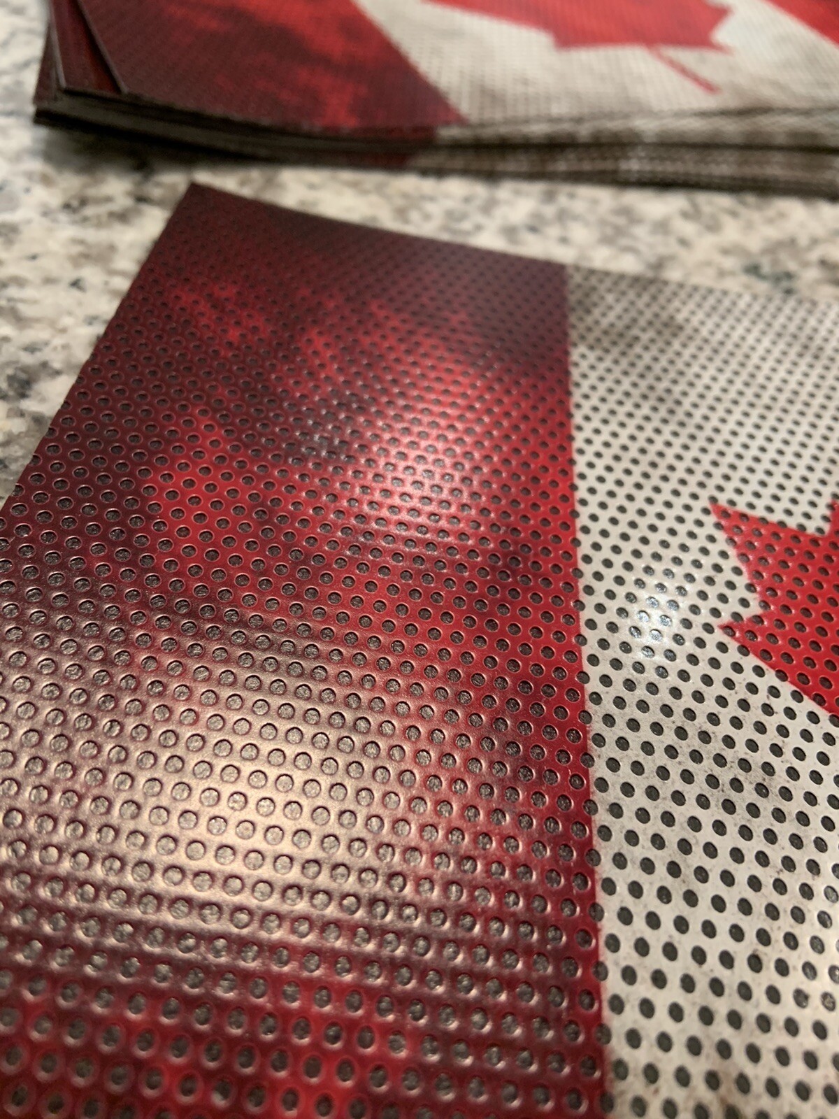 Canada Flag 10 in X 5.5 in Perforated Vinyl Window Decal