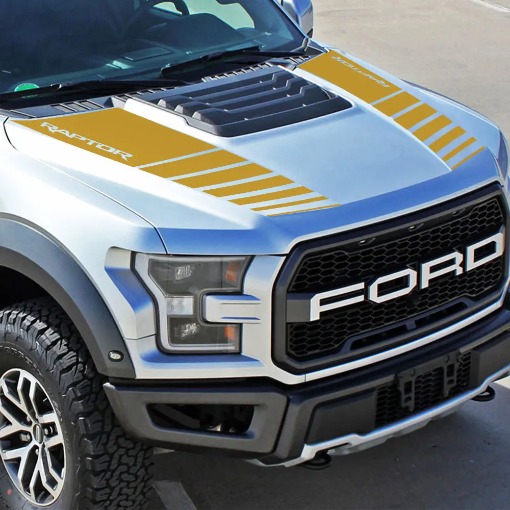 Aftermarket Ford Ranger Raptor & F-150 Hood Bonnet Decal Set – Vinyl Film Sticke