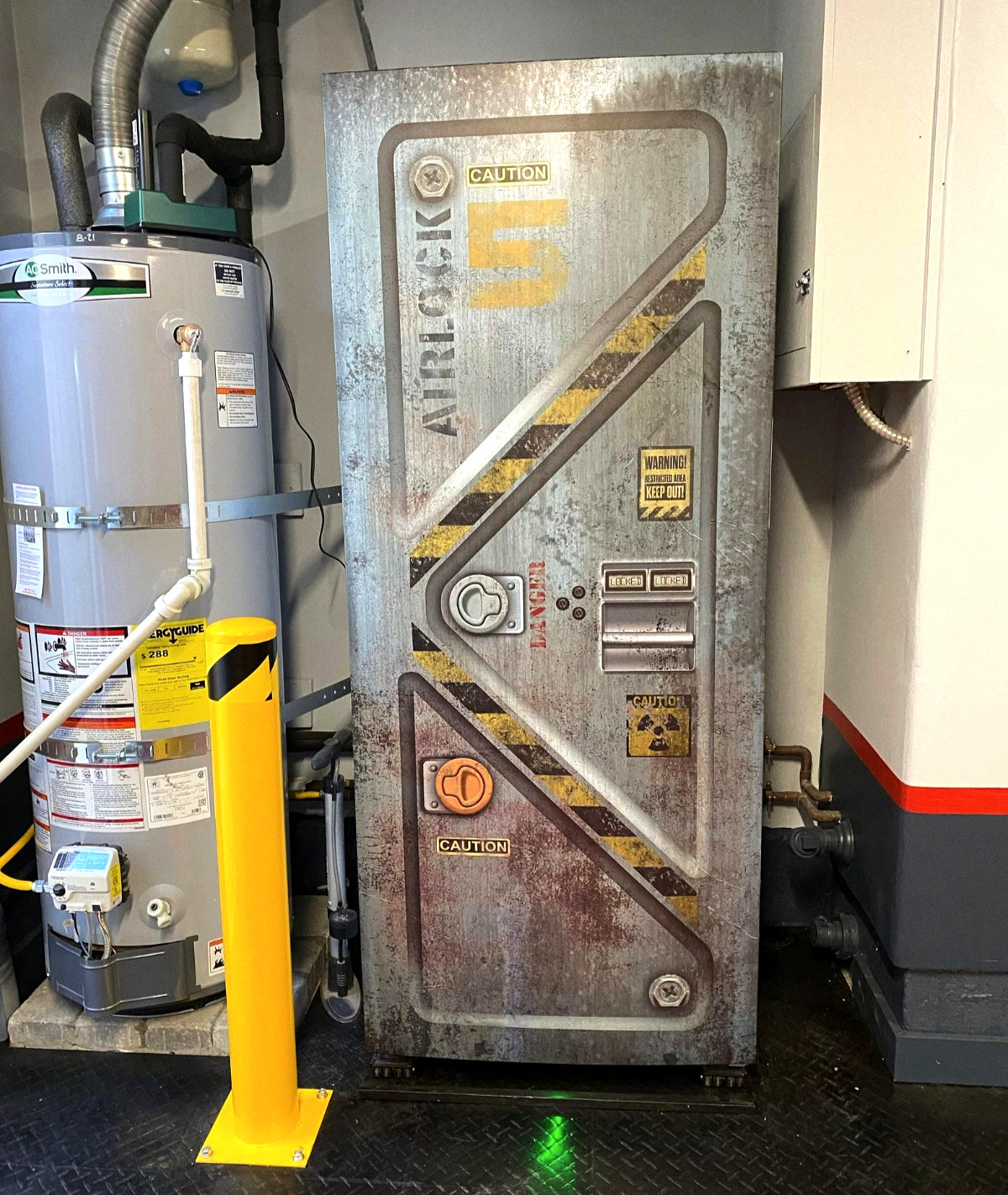 Sci-Fi Bunker Core Door Mural, Peel and Stick, Removable, Sticker, Cover, Decal