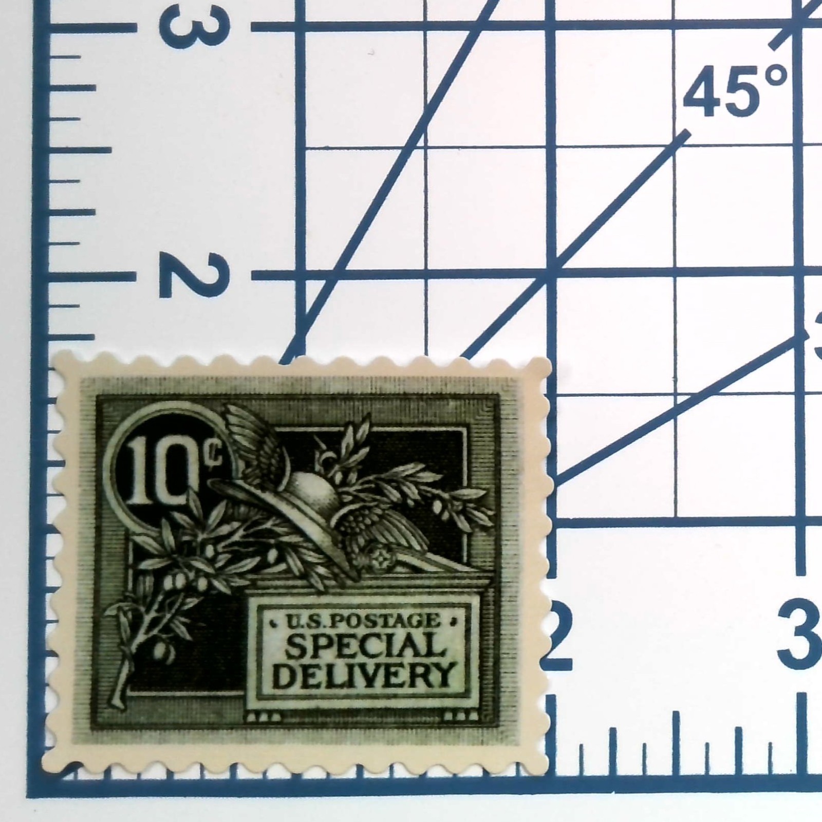Vintage US 10 Cent Special Delivery Stamp Sticker Helmet of Mercury Vinyl Decal