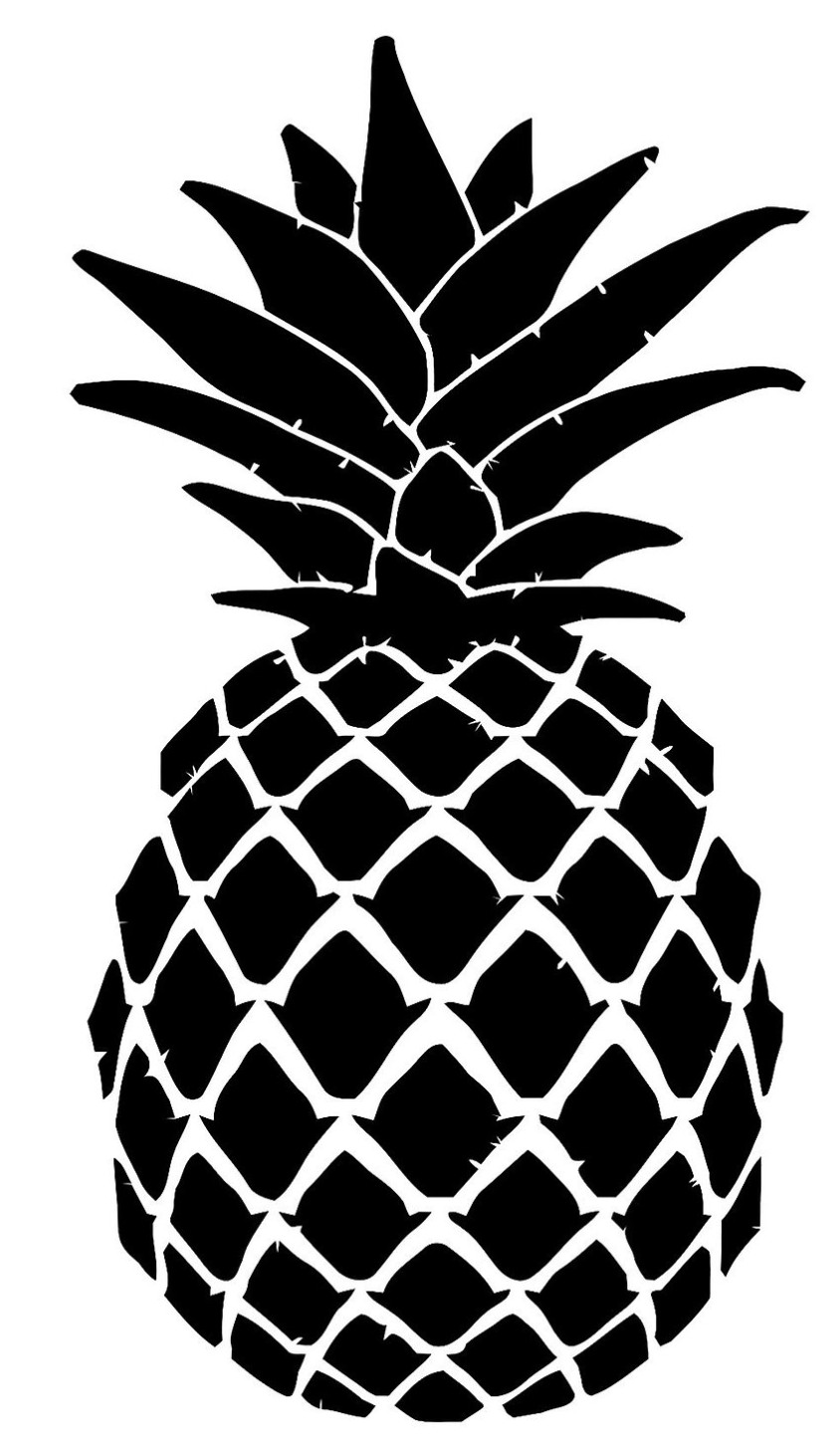 Summer Pineapple Fresh Fruit Inspired Vinyl Wall Decor Print Decal Sticker 4"