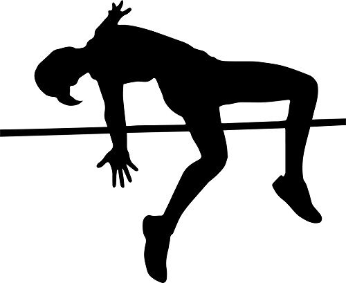 High Jumper Clearing The Bar Decal Sticker | 5.5-Inches by 4.5-Inches | Premium