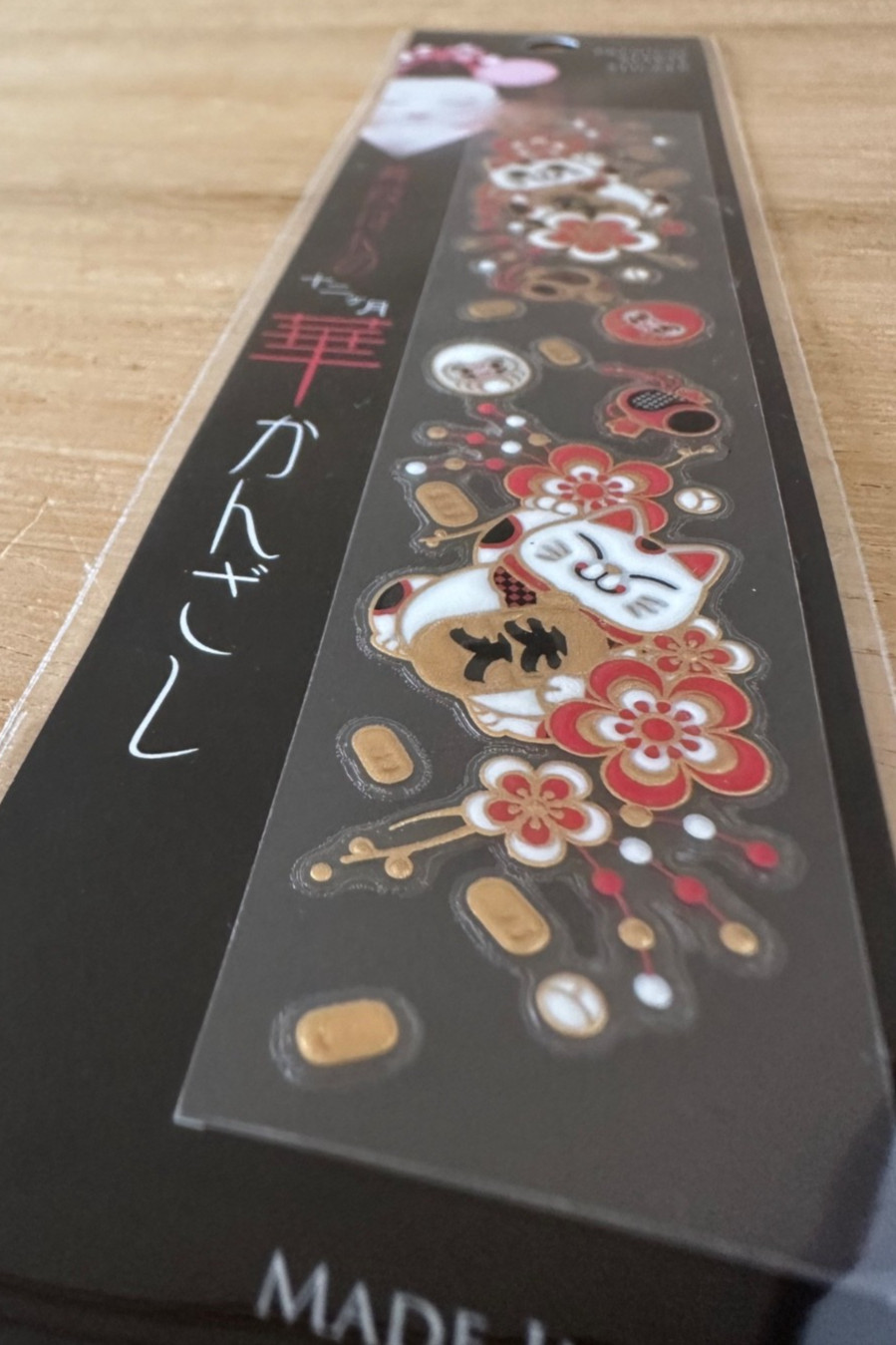 Gold Makie Transfer Decal Sticker maiko Hairpin Lucky cat Daruma Japan