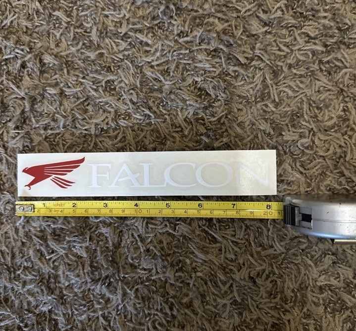 Falcon Fishing Rods Sticker Decal Red White Approx 8” Fly Fish Water Outdoor