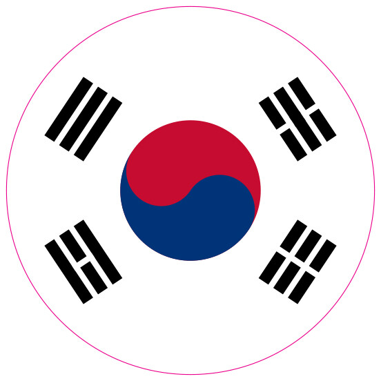 South Korea Round Country Flag Vinyl Decal Sticker Car Truck Bumper Laptop Mug