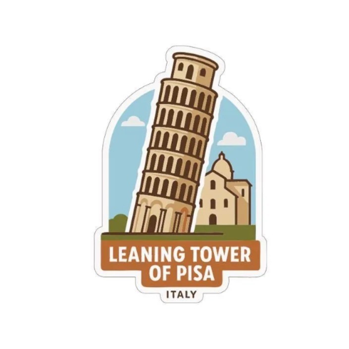 Leaning Tower of Pisa Italy Iron On Heat Transfer Vinyl HTV Die-Cut Symbolic