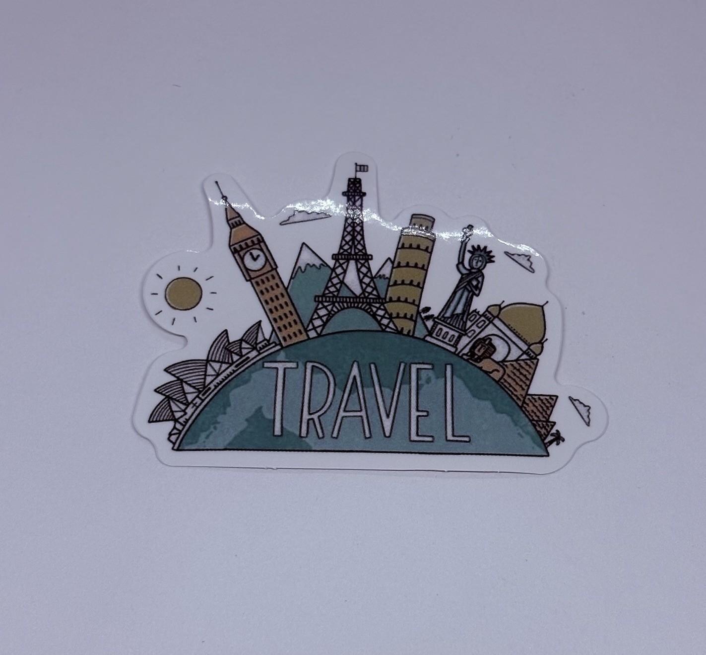 World Travel Sticker Eiffel Tower Big Ben Art Decal Vinyl Travel Souvenirs Tc9