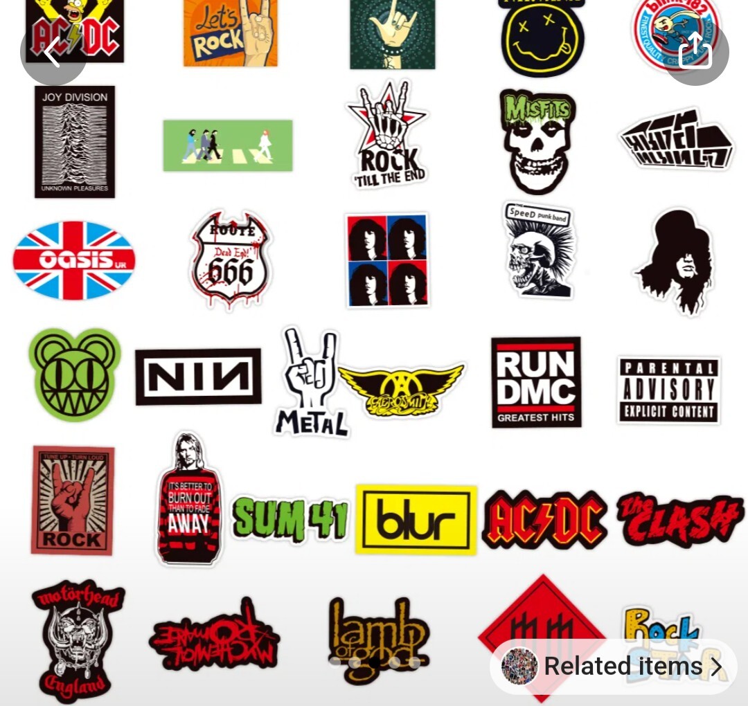20 PCS Rock Music Band Logo Stickers BRAND NEW