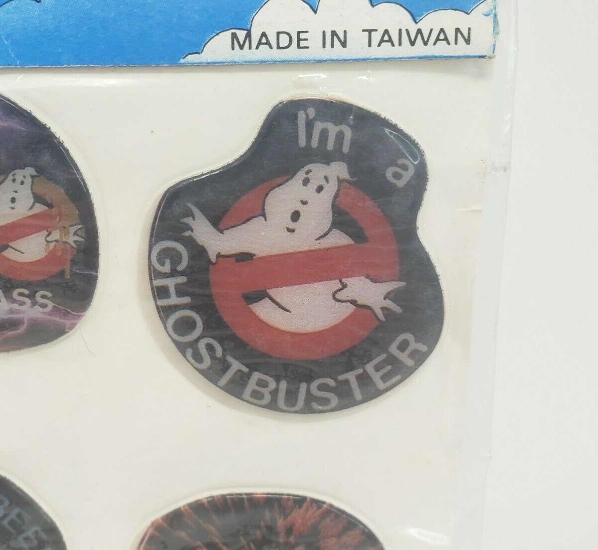 VINTAGE 1980's GHOSTBUSTERS 6 PUFFY STICKERS SEALED UNOPENED MADE IN TAIWAN