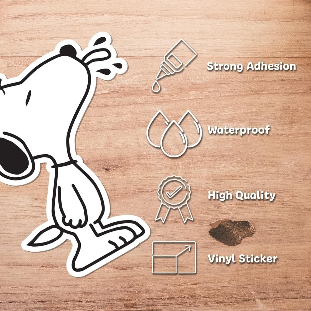 Snoopy Tongue Out Vinyl Sticker Standing Beagle Decal for Laptop & Car 5.5 H "