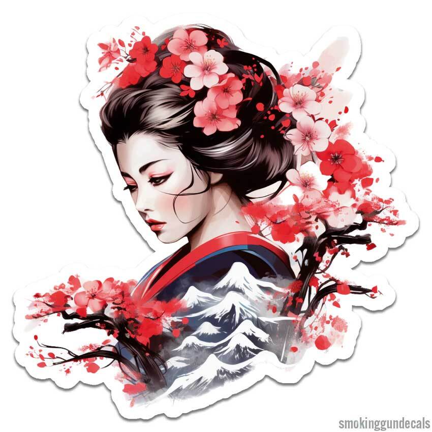 Cherry Blossoms Japan, Vinyl Decal Sticker, Indoor Outdoor, 3 Sizes, #12576
