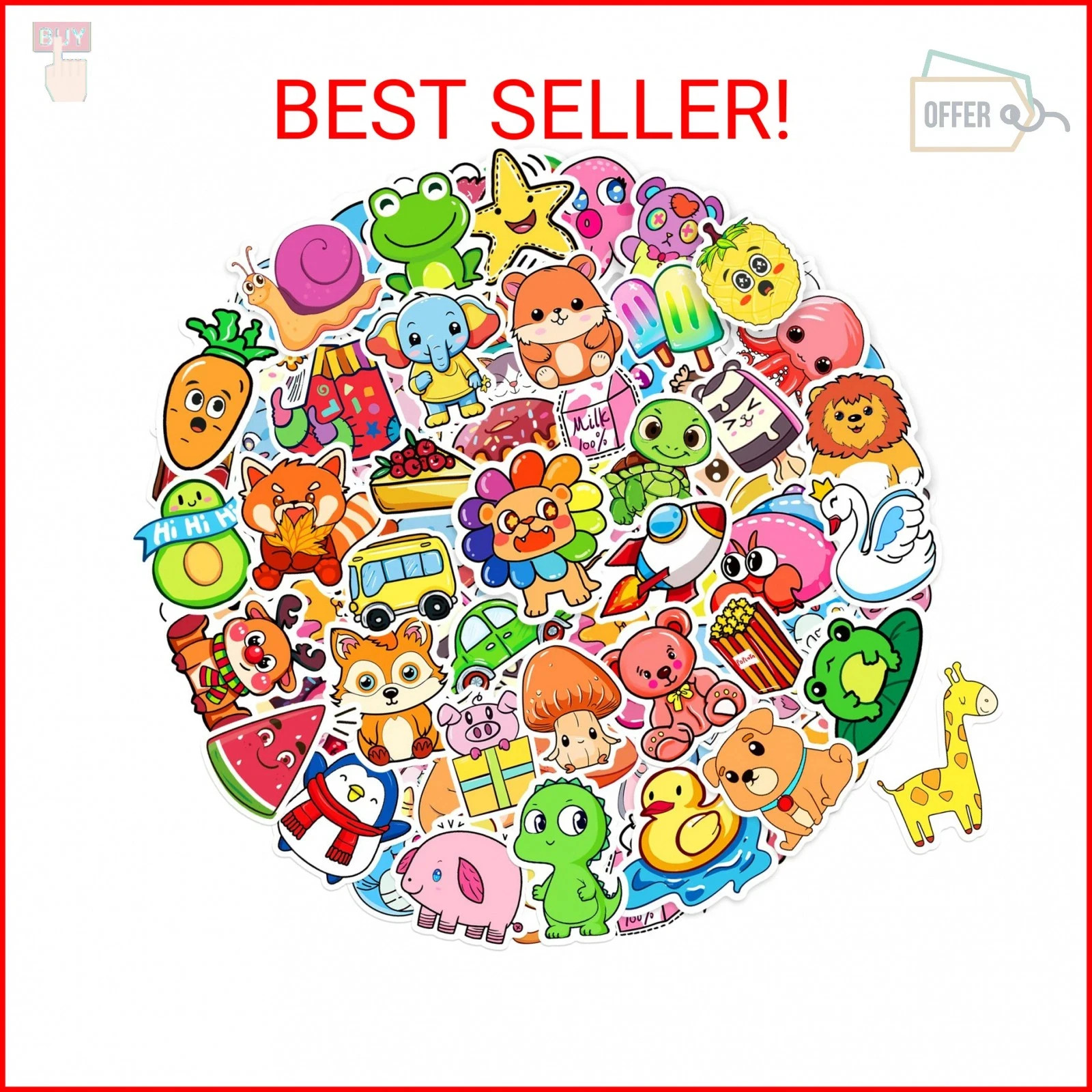 Stickers for Kids, 600Pcs Cute Water Bottle Stickers for Teens, Vinyl Waterproof