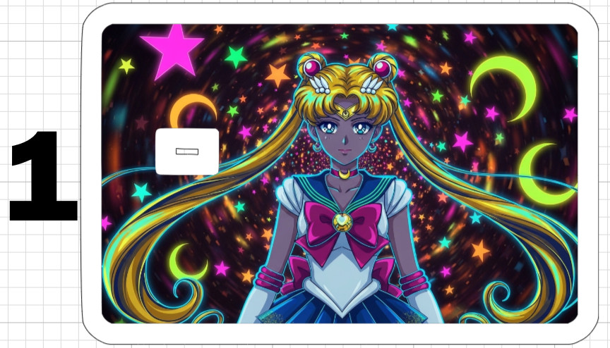 Acid Trip Sailor Moon ATM Debit Credit Card Skin Sticker Anime Cartoon Star US