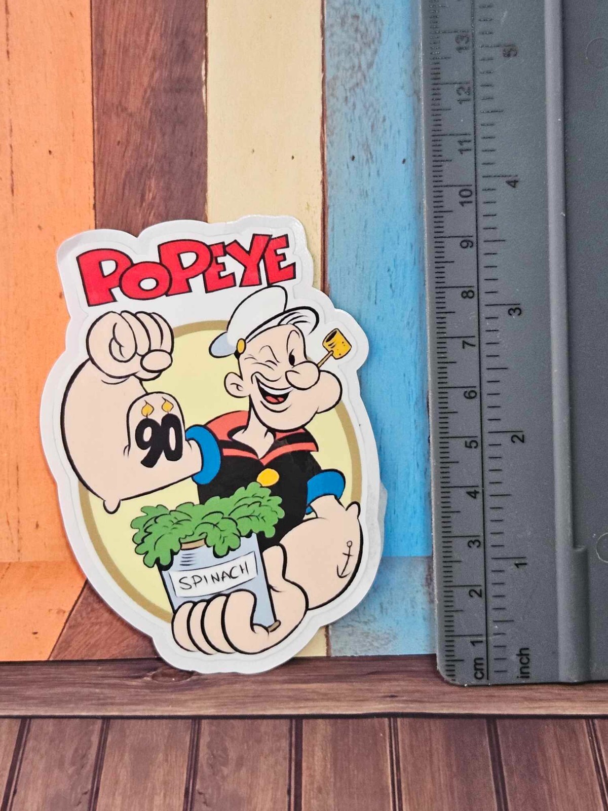 Set 3 Popeye Classic and Wimpy Hamburger Nostalgic Laminated Laptop Stickers