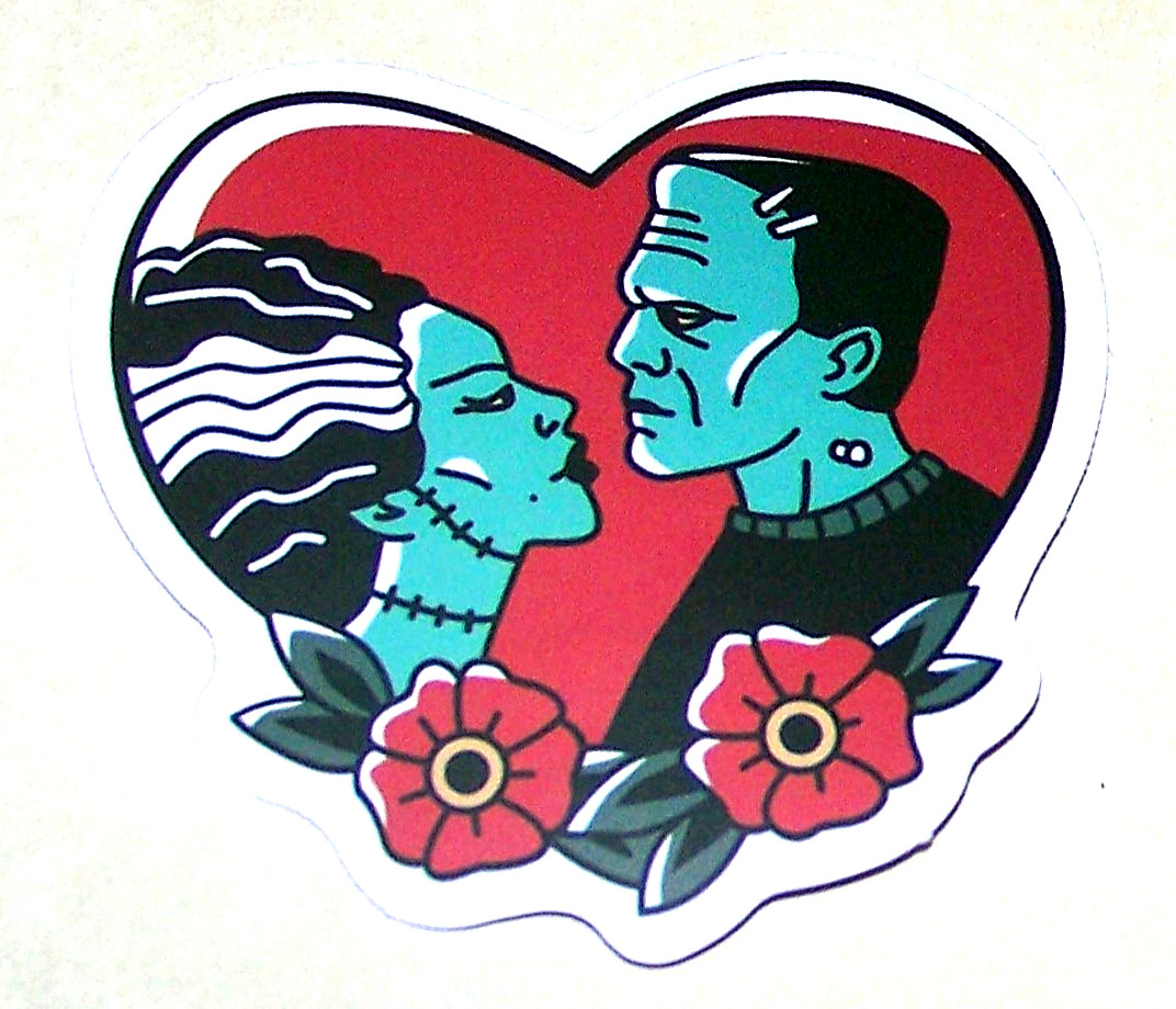 FRANKENSTEIN Cut Sticker Decal Monster Movie Horror Film Frankenstein & Bride
