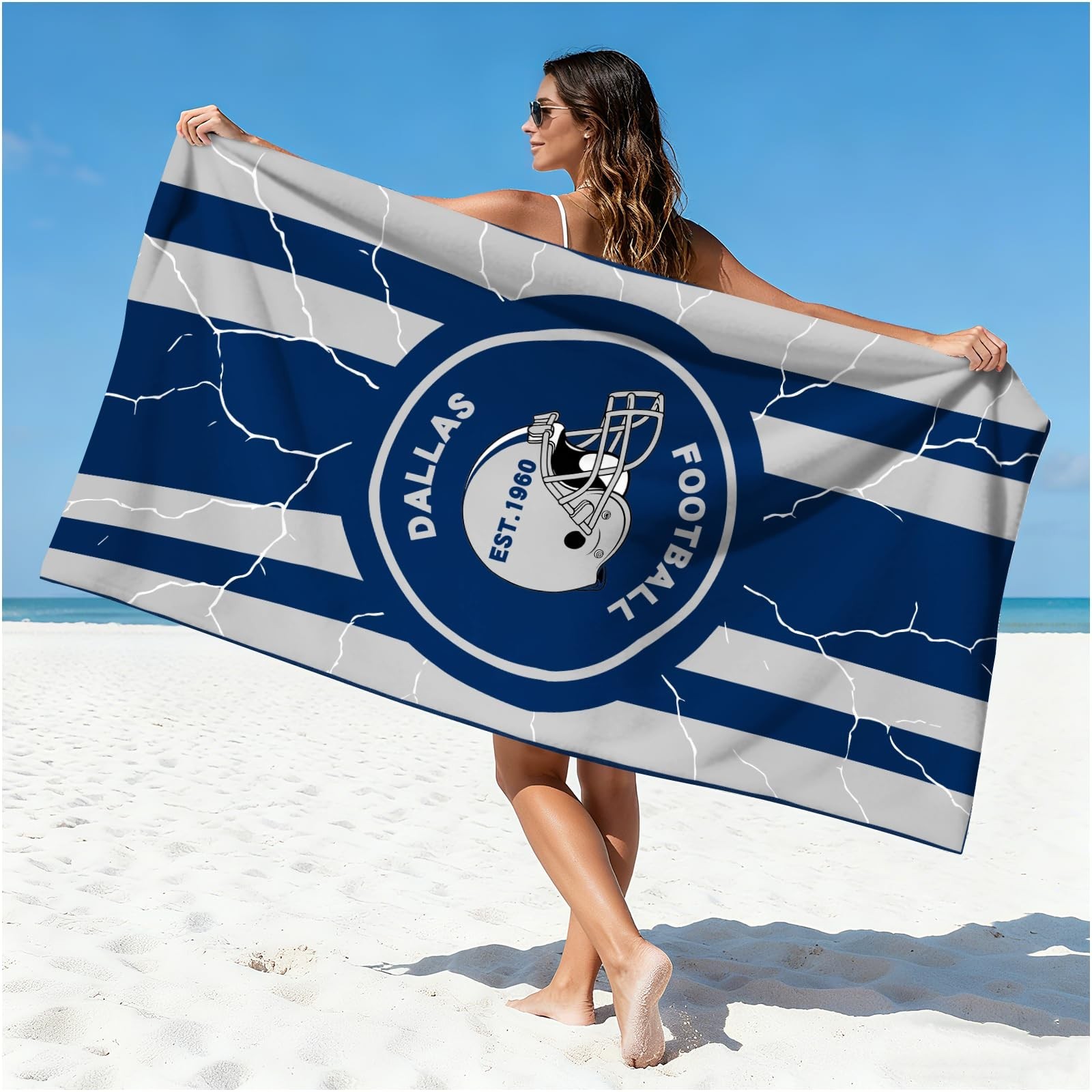 Football Fan Thin Lightweight Microfiber Beach Towel Dallas Themed Oversized …