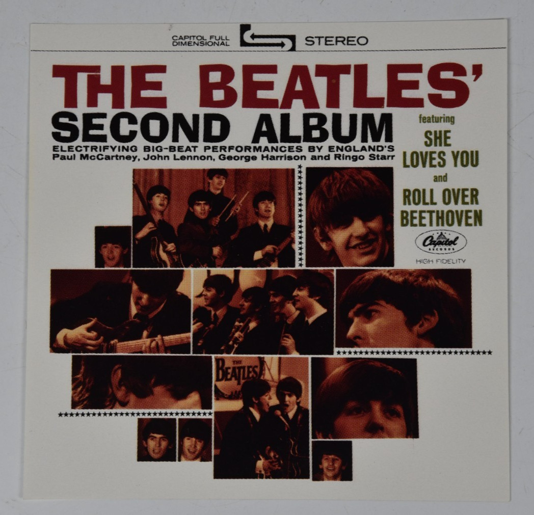 Vintage Beatles' Second Album Insert Cover Art 6" Art Print 45 Record Paper ONLY
