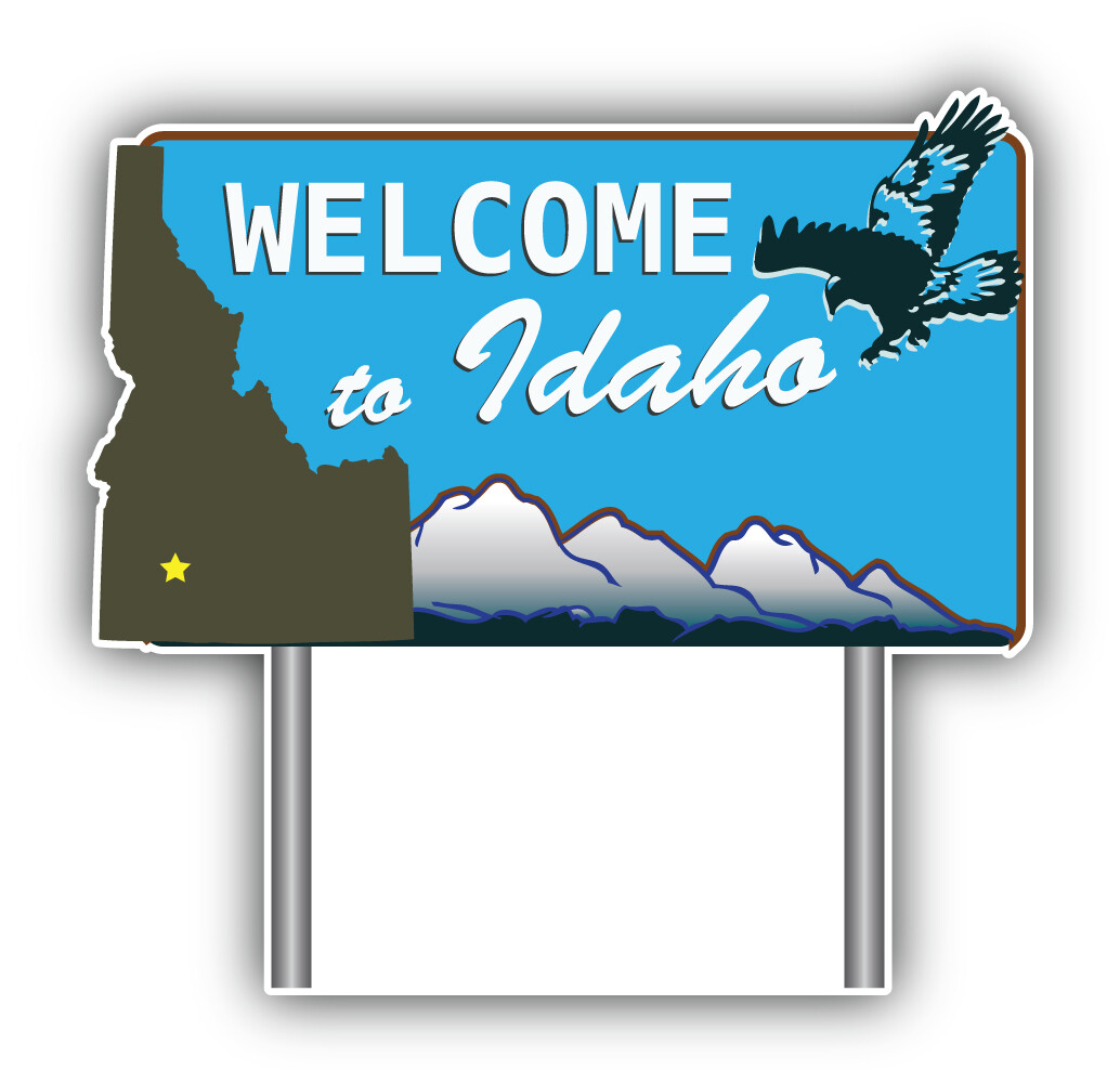 Idaho State USA Welcome Vinyl Sticker Car Bumper Decal