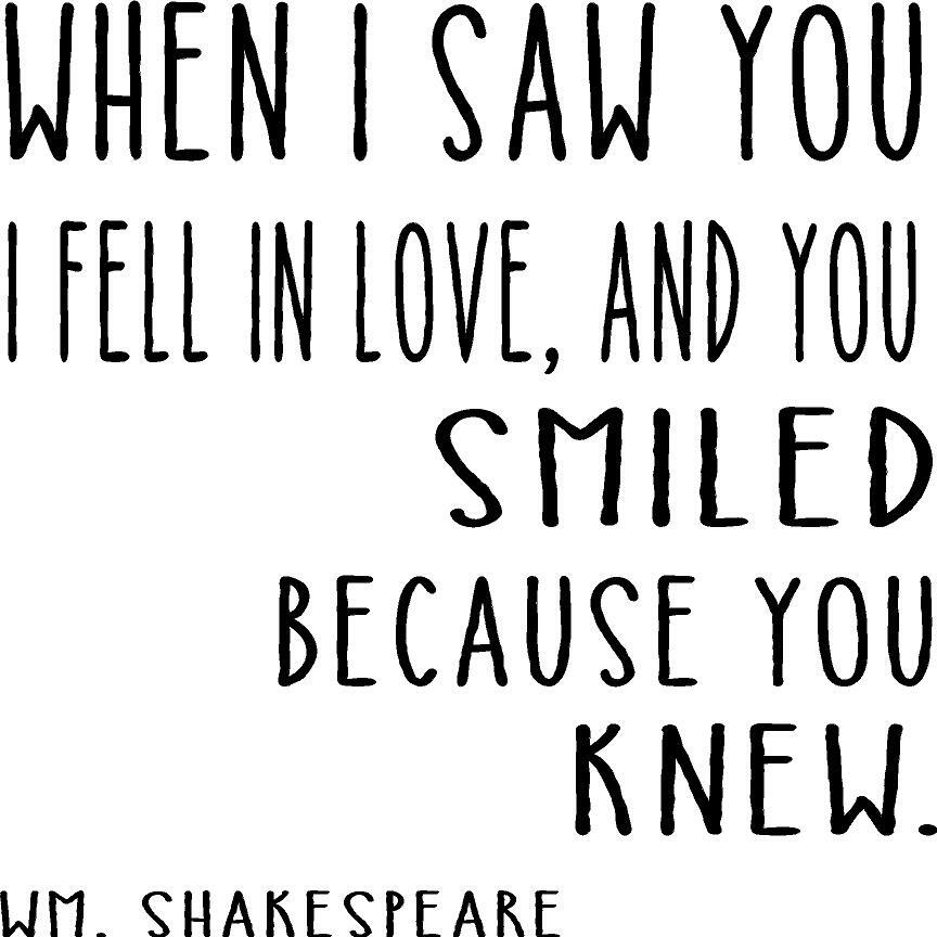 When I saw You… W. Shakespeare Vinyl Decal Home Décor 12" x 12"