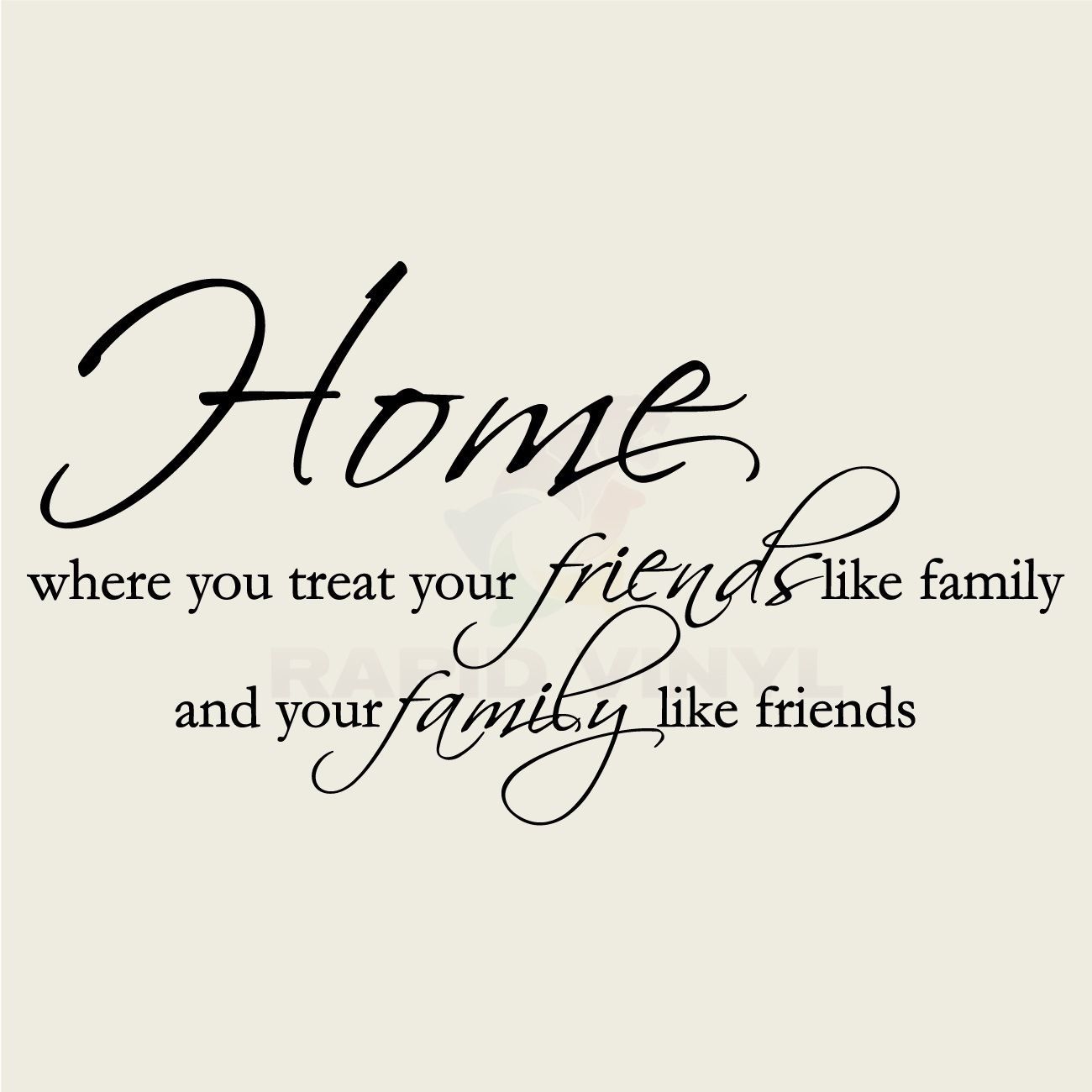 HOME FRIENDS FAMILY TREAT Wall Decal Wall Sticker Home and Living Wall Art Decal