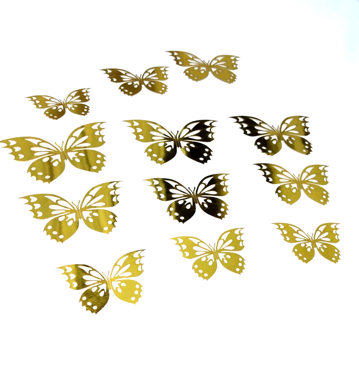 12PCS 3D Gold Butterfly Wall Stickers Metallic DIY Home Room Decor Decals