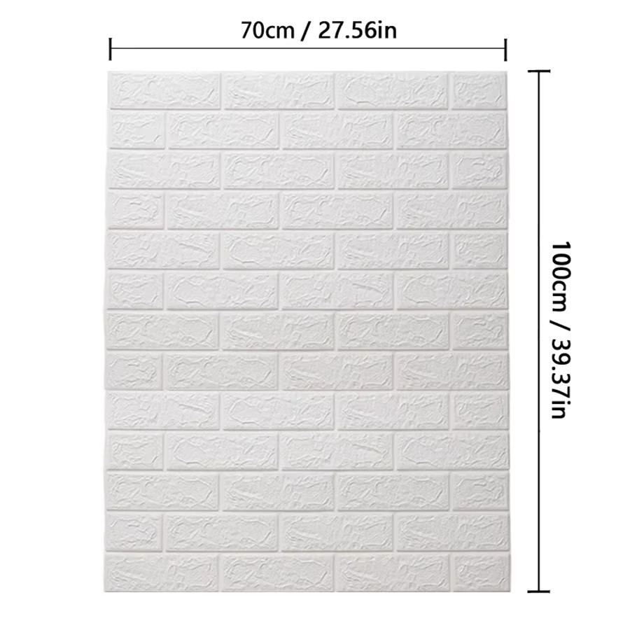 3D Brick Wallpaper Self Adhesive Waterproof Wall Sticker Peel and Stick Decor