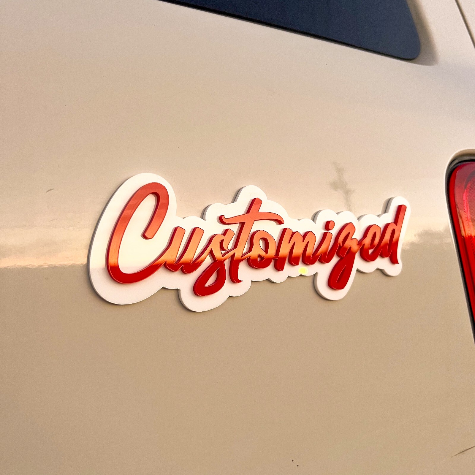 Customized Car Acrylic Emblem Badge MULTI COLOR Customized Text Names
