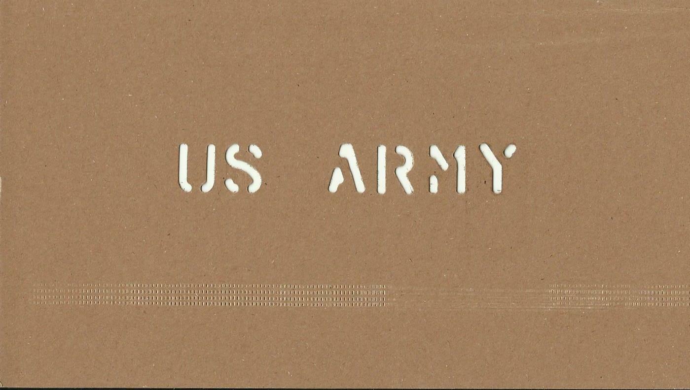 [ Military Branch ] Oil board Stencil 1/2" USMC, NAVY, US ARMY, AIR FORCE.