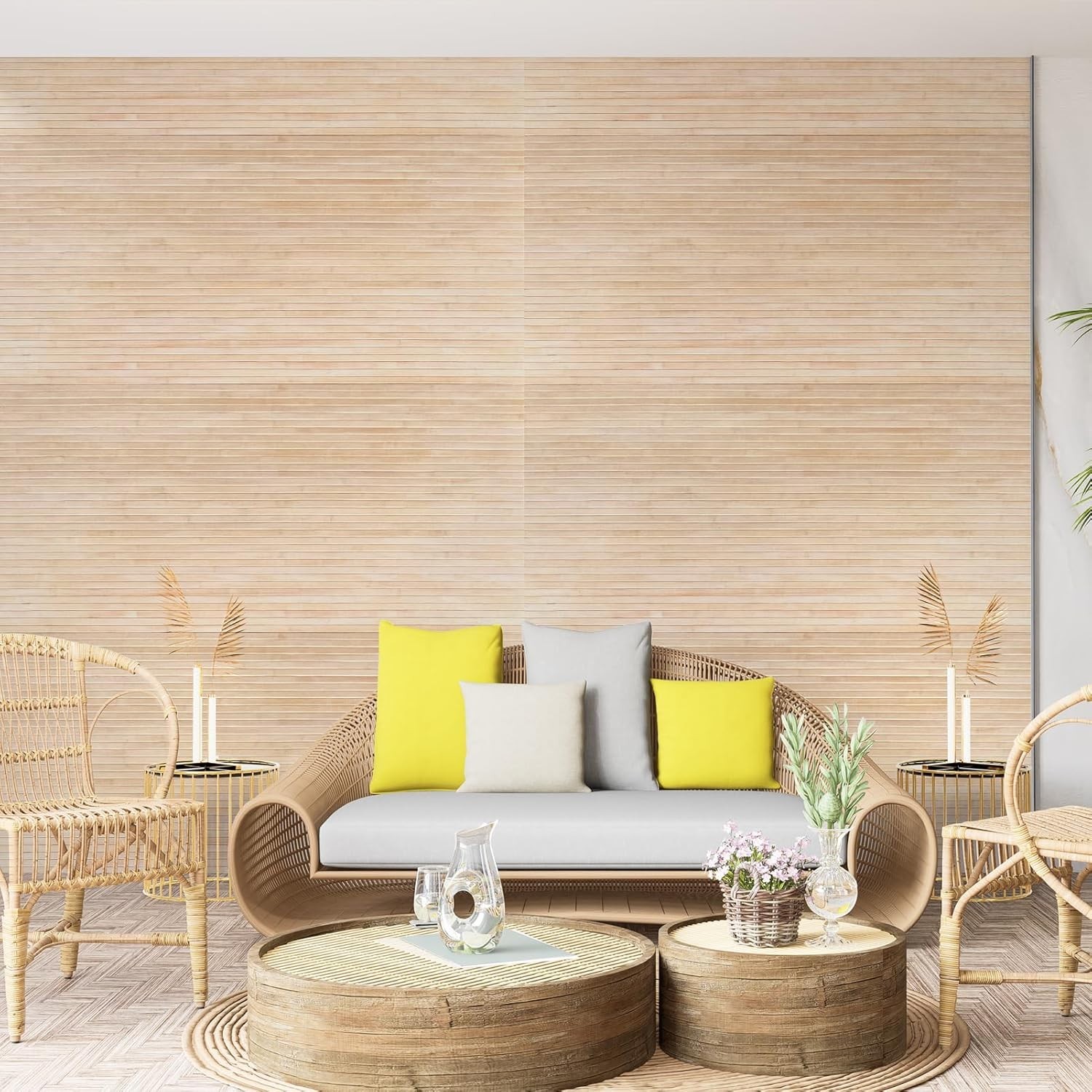 Revestimiento de pared flexible tipo rollo, paneles, estilo tropical, NUEVO US