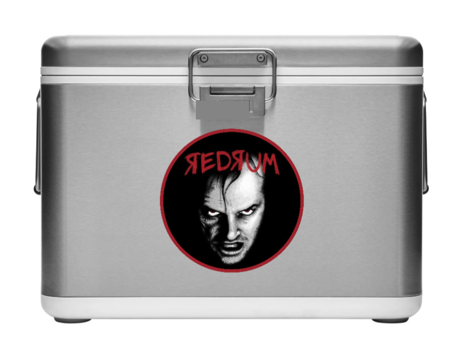 Halloween – (The Shining) – Redrum – 4" Decal Car Window Cooler Laptop Decor Bag