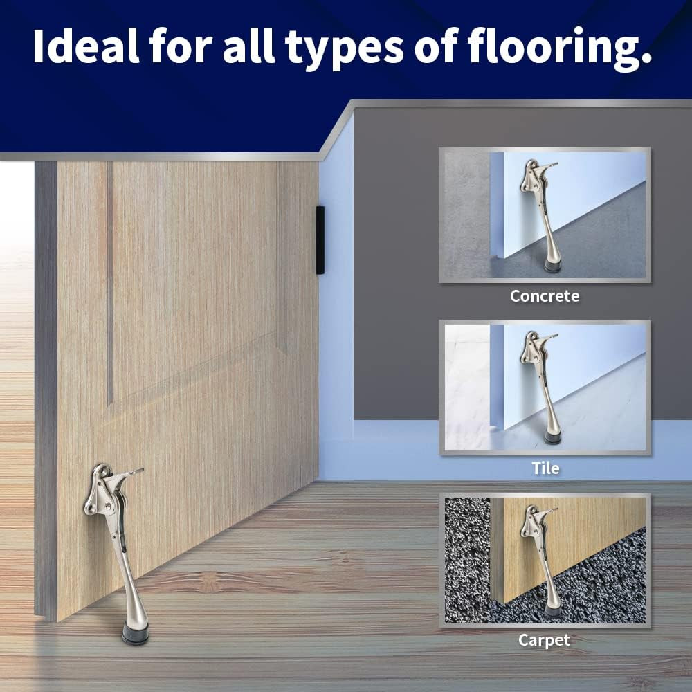 Kickdown Door Stopper, 6-Inch Commercial Heavy Duty Door Stop Holder Kick Door K