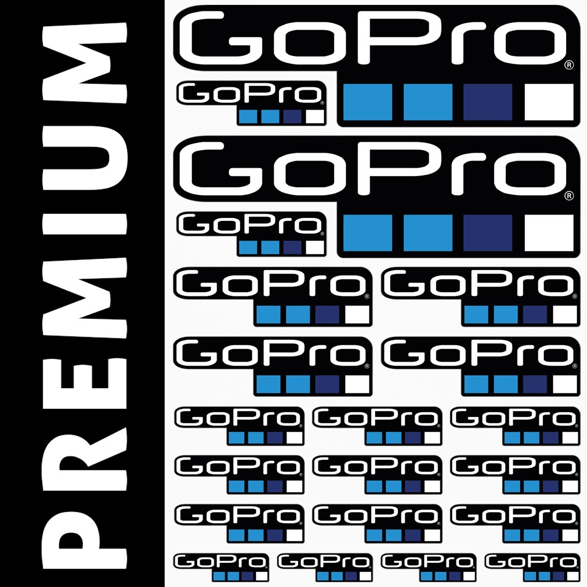 GOPRO – KIT Decals Stickers Sponsors Car Bike Motorcycle Motocross ATV MX GO PRO