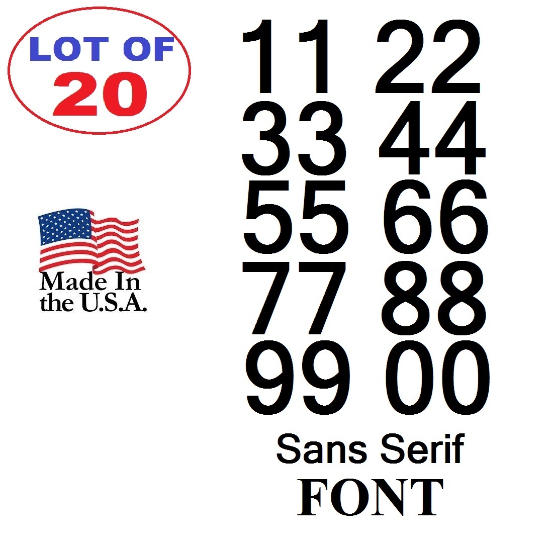 Lot of 20 White,Black Vinyl Street Address,Mailbox Number Decal Stickers SANS SE