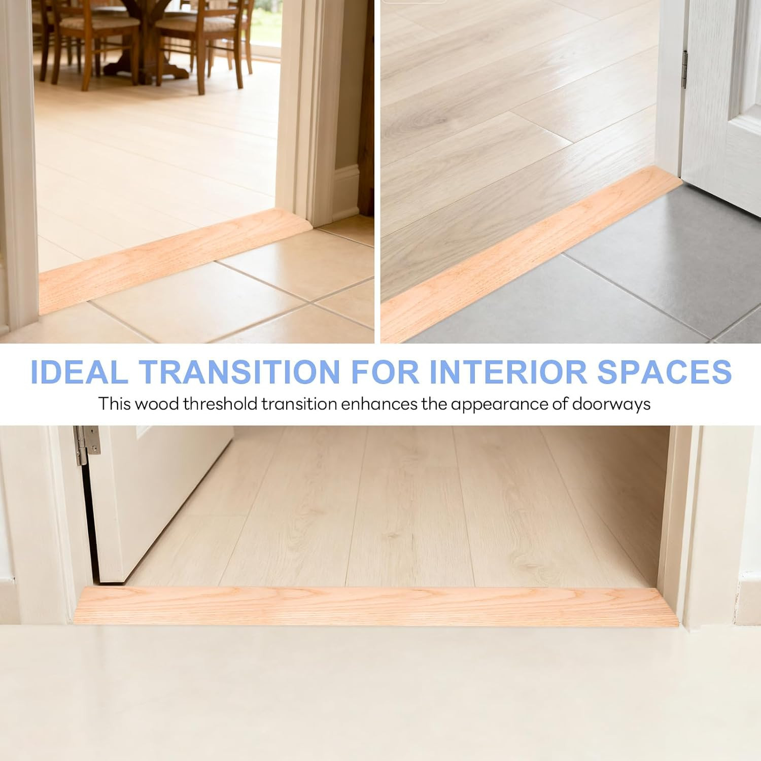 Red Oak Floor Transition Strip – 5" W x 48" L for Carpet, Tile & Wood