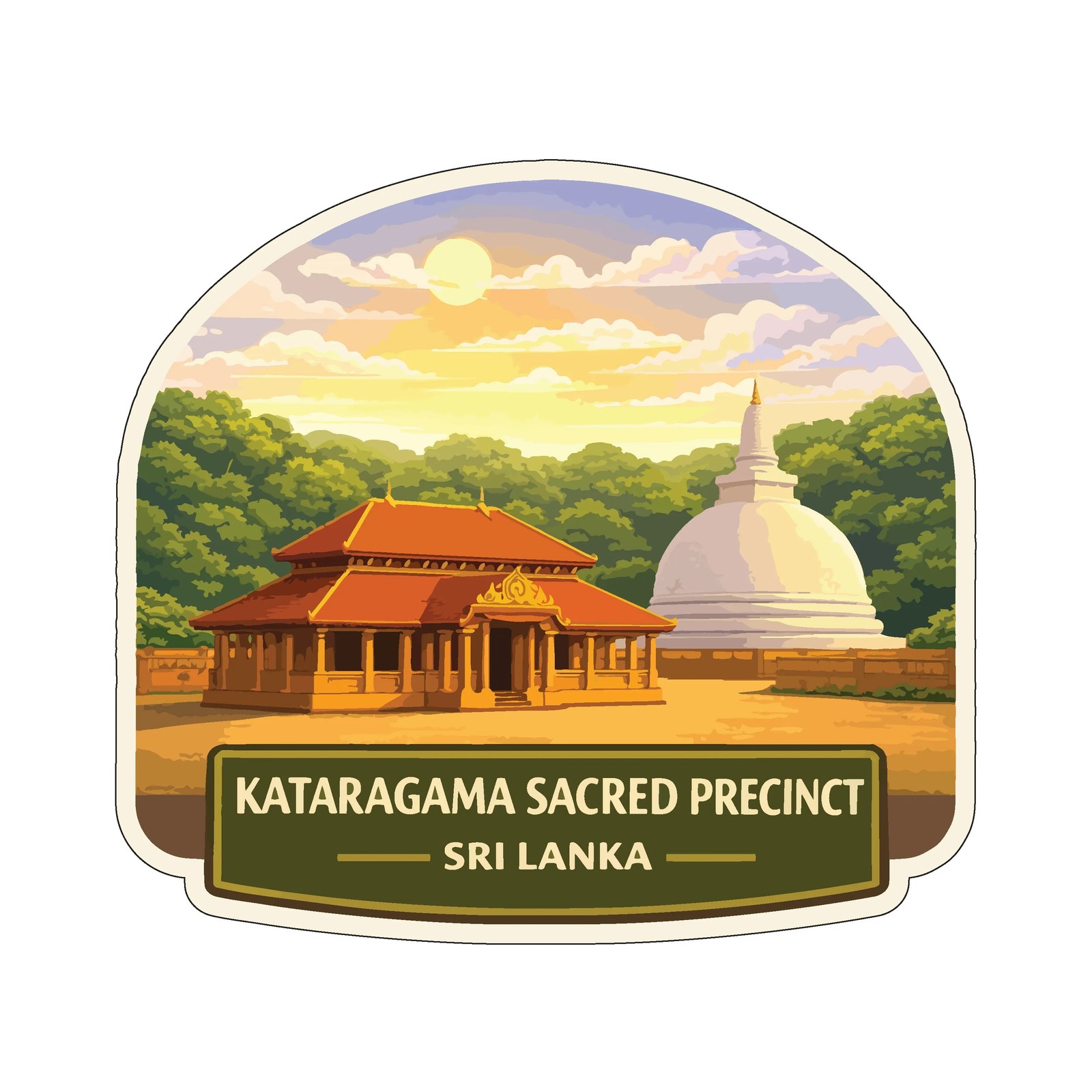 Kataragama Sacred Precinct Sri Lanka Sticker Decal Vinyl Die-Cut World Heritage