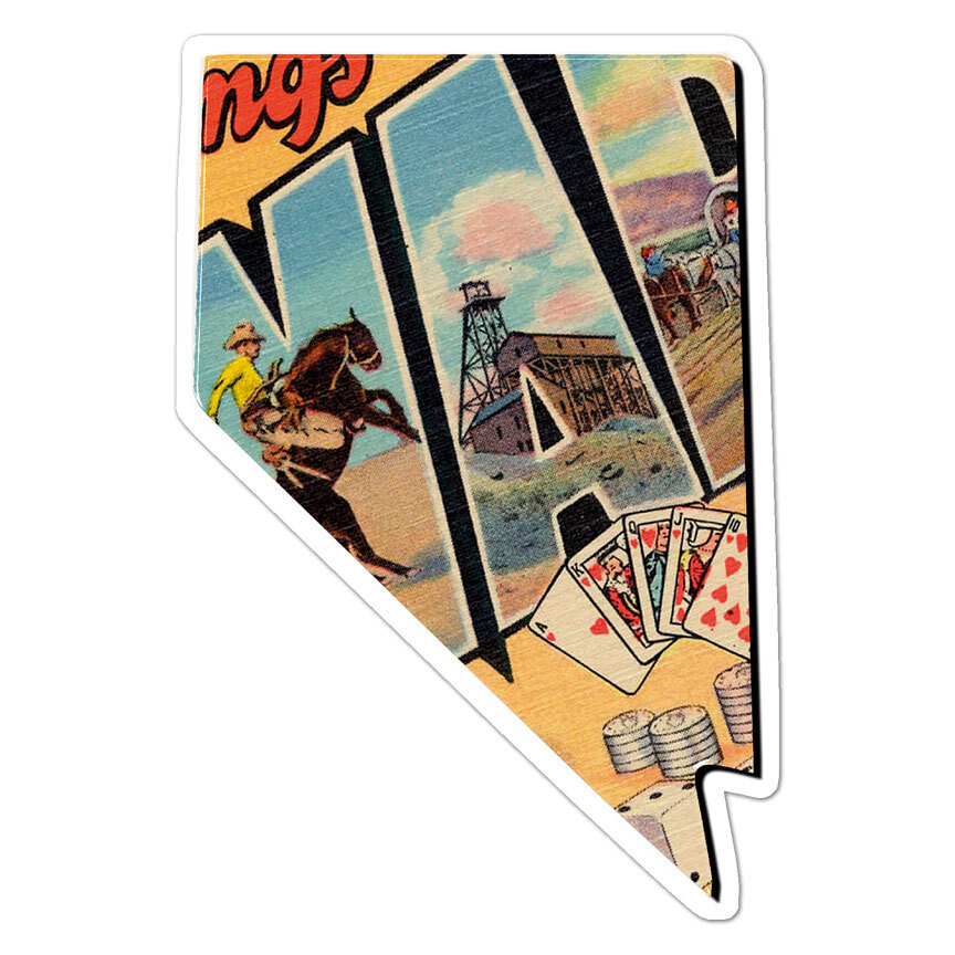 Vintage Nevada Map, Vinyl Decal Sticker, Indoor Outdoor, 3 Sizes, #8875