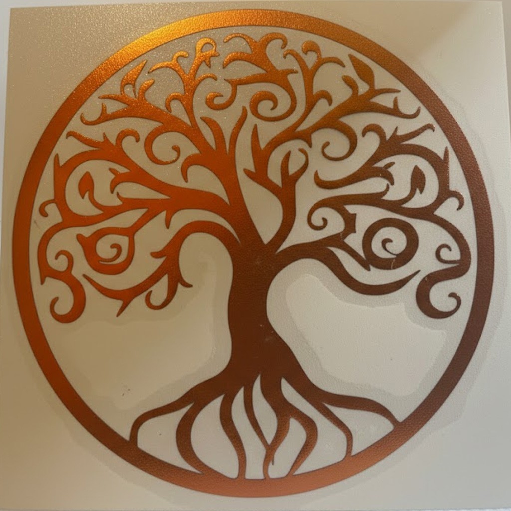 Tree of Life Sticker Decal Car Window Yoga Zen Rose Gold Copper Metallic 3×3"