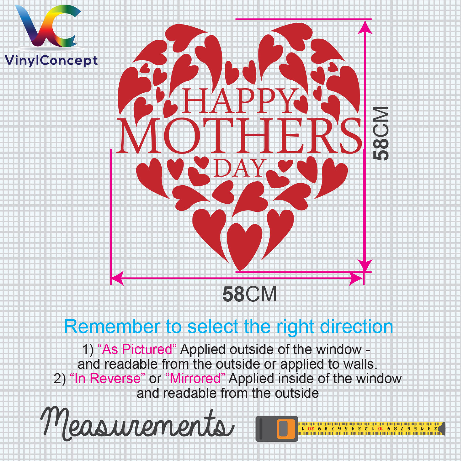 Happy Mothers Day Wall & Window Stickers Mother Decals Shop Window Display A338