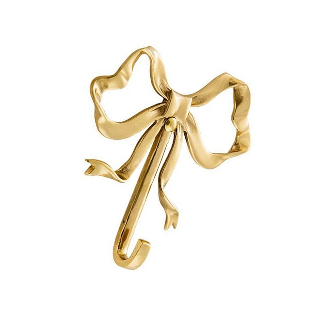 Minimalist Bowknot Wall Hooks Gold Finish 2.55 x 2.16 Inch for Tight Spaces