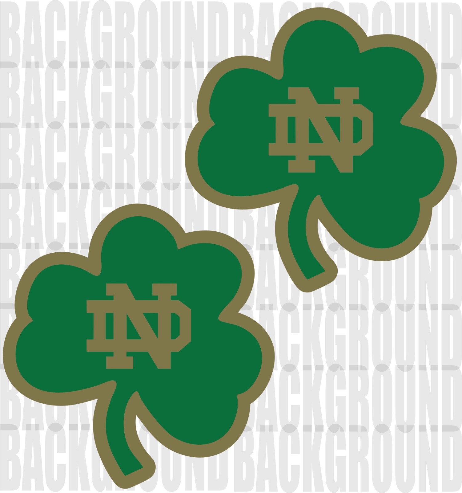 2 University of Notre Dame Clover Cornhole Decals LARGE 11×10.5" Stickers
