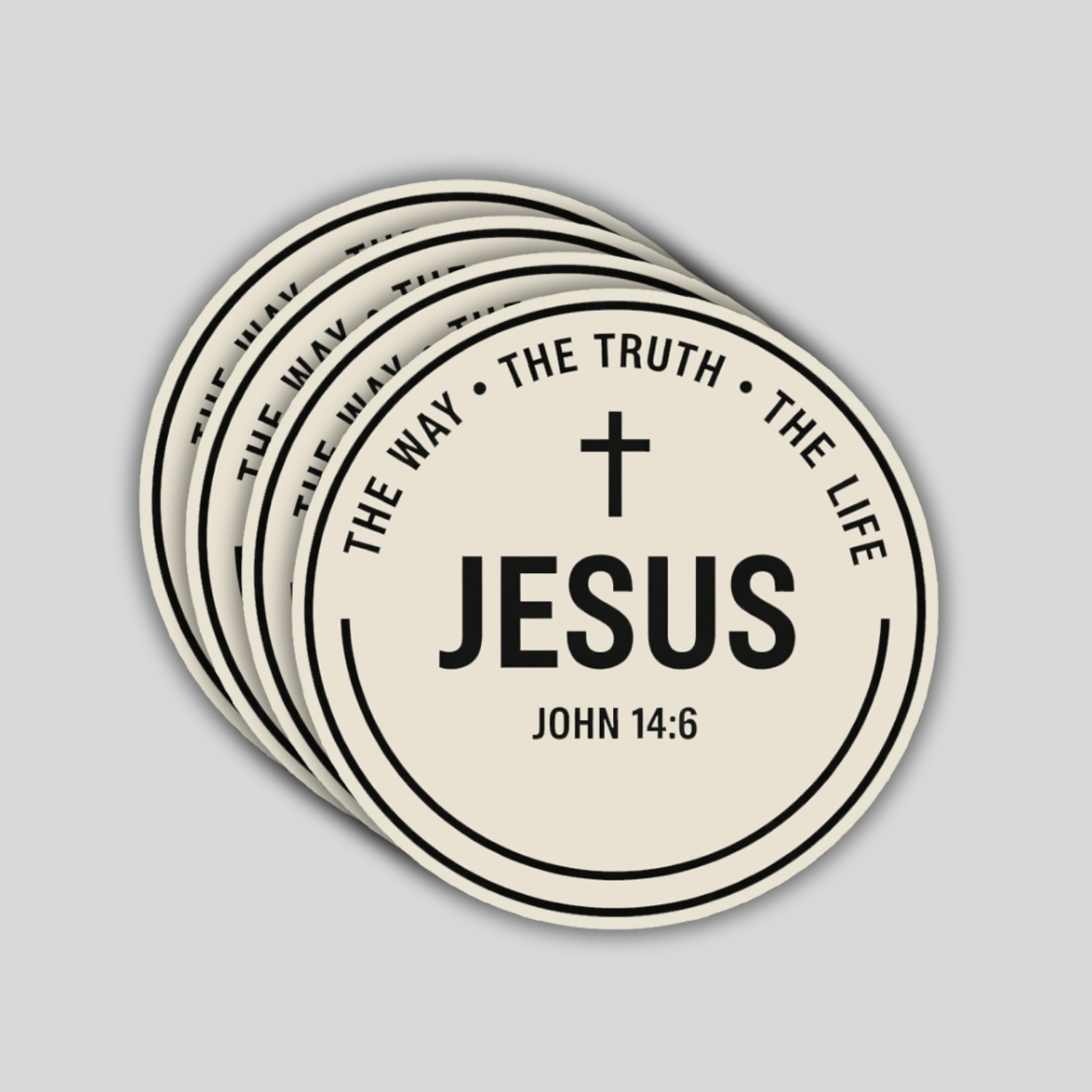 4PCS Jesus The Way The Truth The Life Christian Vinyl Decal Stickers