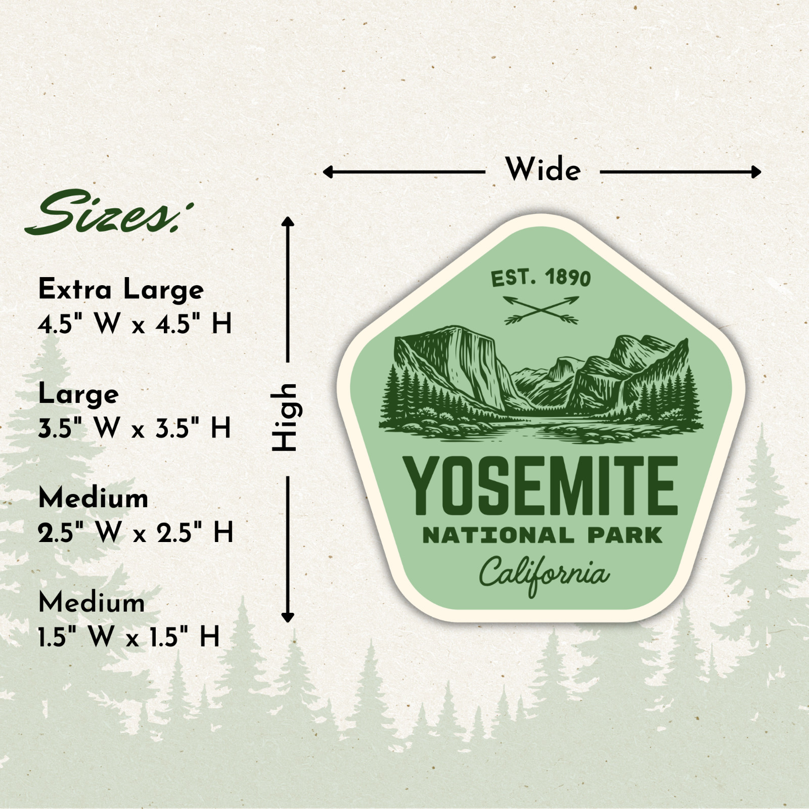 Yosemite National Park Sticker Retro California Travel Vinyl Decal Badge