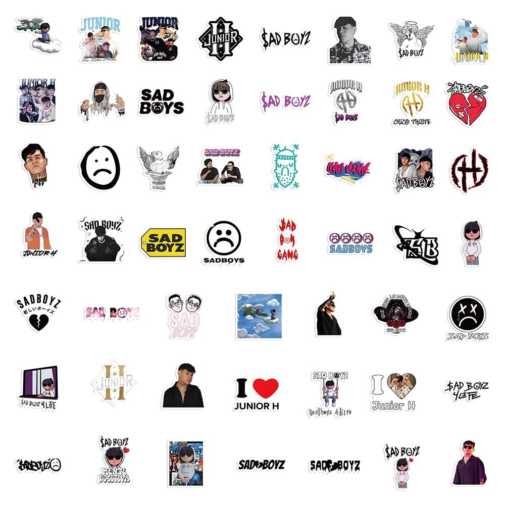 100Pcs Sad Boyz Anime Sticker for Teens Girls Water Bottles Waterproof