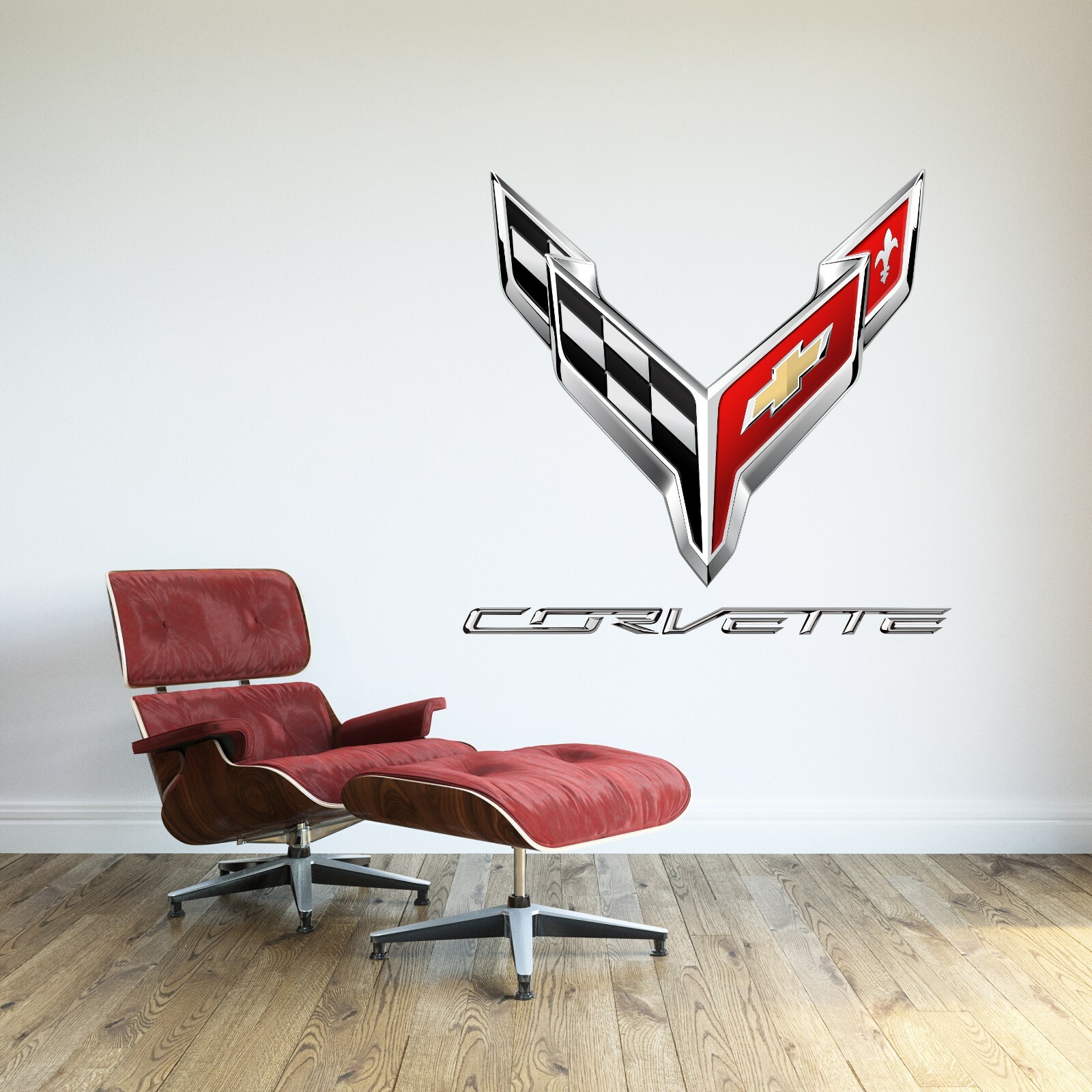 Chevrolet Chevy C8 Logo Wall Decal Sport Car Luxury Racing Vinyl Decor Sticker