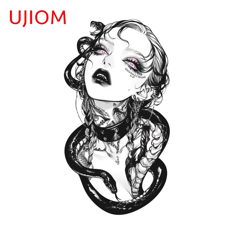 UJIOM Gothic Medusa Black White Sticker Creative Fashionable Anime Art Wall