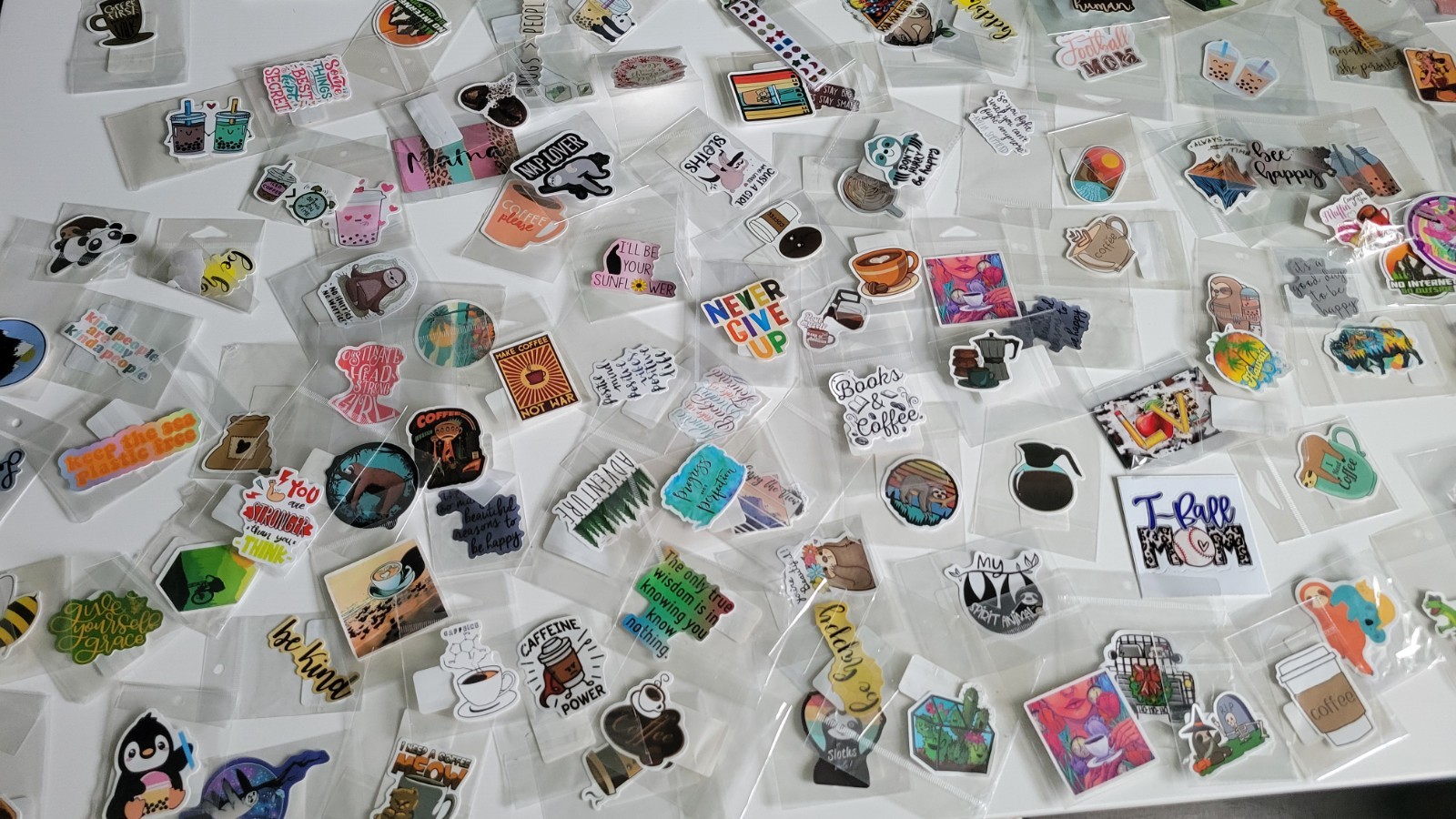 Large Lot of Miscellaneous Stickers Mixed Designs Vinyl Decals Assorted Bundle